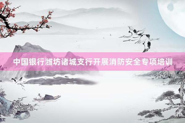 中国银行潍坊诸城支行开展消防安全专项培训