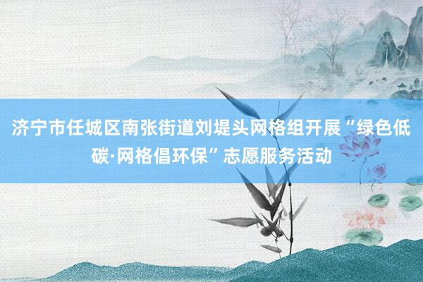 济宁市任城区南张街道刘堤头网格组开展“绿色低碳·网格倡环保”志愿服务活动