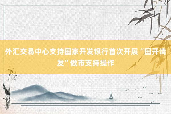 外汇交易中心支持国家开发银行首次开展“国开清发”做市支持操作