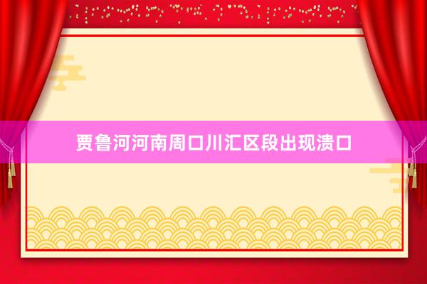 贾鲁河河南周口川汇区段出现溃口