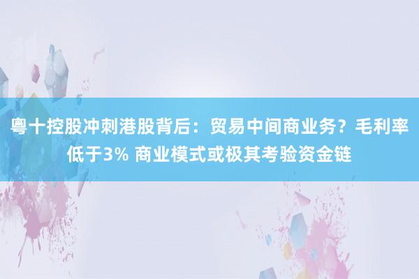 粵十控股冲刺港股背后：贸易中间商业务？毛利率低于3% 商业模式或极其考验资金链