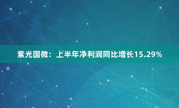 紫光国微：上半年净利润同比增长15.29%