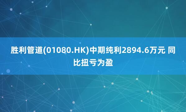 胜利管道(01080.HK)中期纯利2894.6万元 同比扭亏为盈
