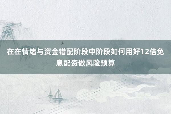 在在情绪与资金错配阶段中阶段如何用好12倍免息配资做风险预算