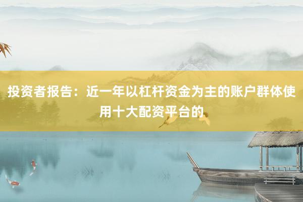投资者报告：近一年以杠杆资金为主的账户群体使用十大配资平台的