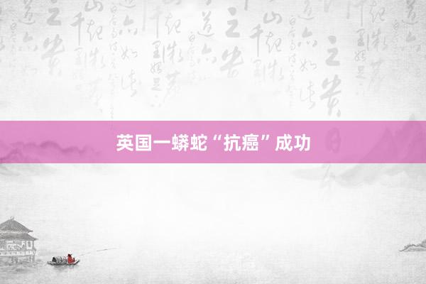英国一蟒蛇“抗癌”成功