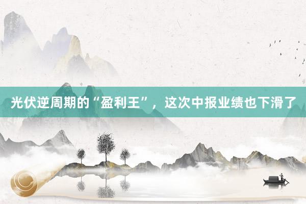 光伏逆周期的“盈利王”，这次中报业绩也下滑了