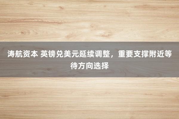 涛航资本 英镑兑美元延续调整，重要支撑附近等待方向选择