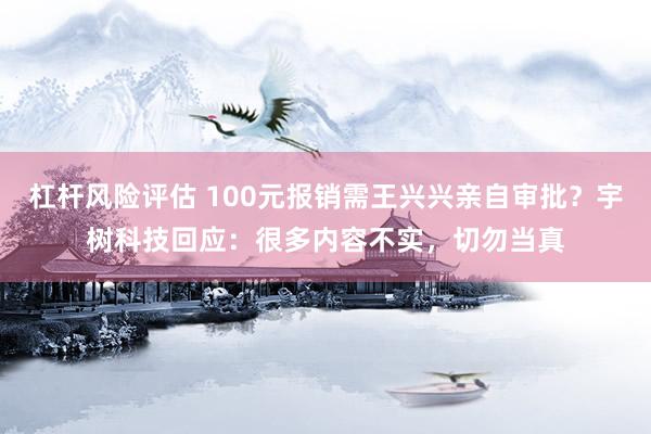 杠杆风险评估 100元报销需王兴兴亲自审批？宇树科技回应：很多内容不实，切勿当真