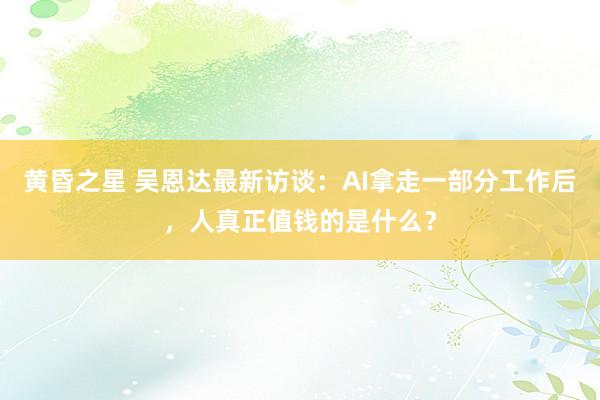 黄昏之星 吴恩达最新访谈：AI拿走一部分工作后，人真正值钱的是什么？