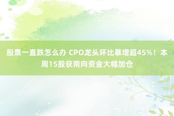 股票一直跌怎么办 CPO龙头环比暴增超45%！本周15股获南向资金大幅加仓