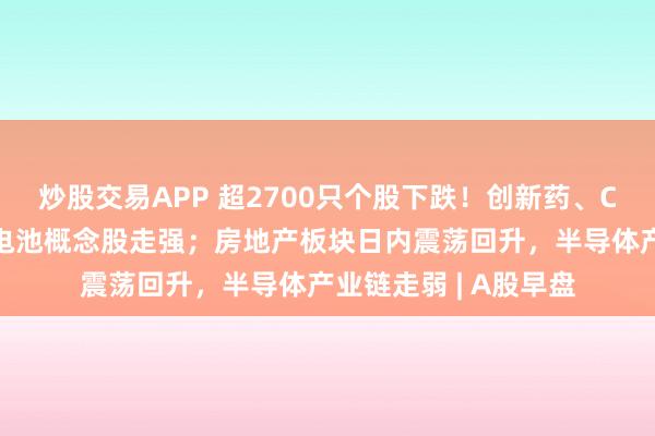 炒股交易APP 超2700只个股下跌！创新药、CRO、机器人、固态电池概念股走强；房地产板块日内震荡回升，半导体产业链走弱 | A股早盘