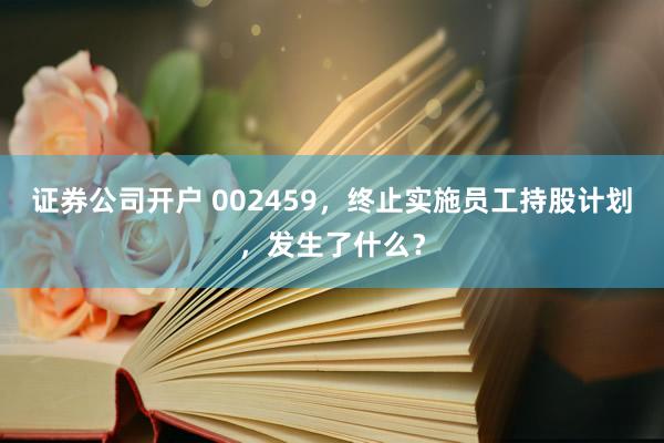 证券公司开户 002459,终止实施员工持股计划,发生了什么?